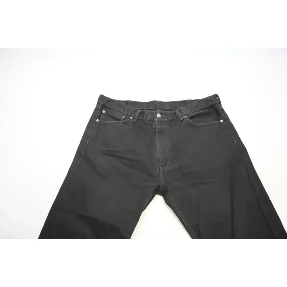 Levi's 505 Regular Fit Straight Rugged Black Denim Jeans Mens Size 40‎ x 30